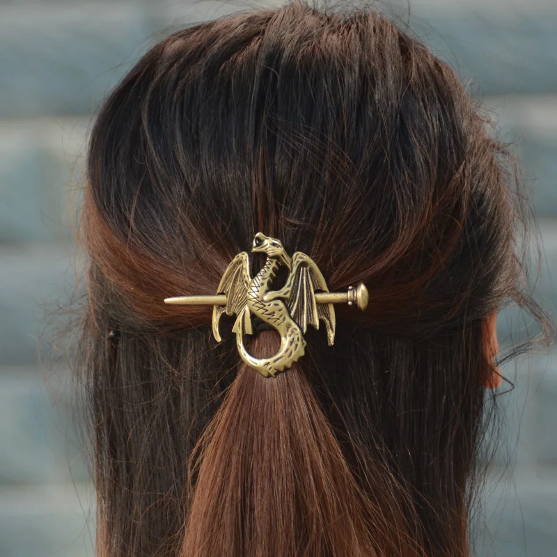 Заколка для волос в виде дракона металлическая заколка викторианском стиле
