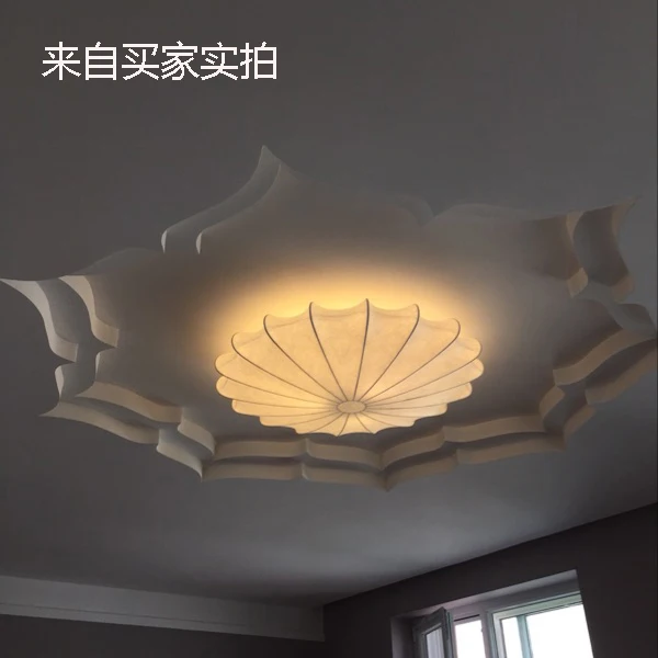Современные цветочные светодиодные потолочные лампы из белого шелка креативные