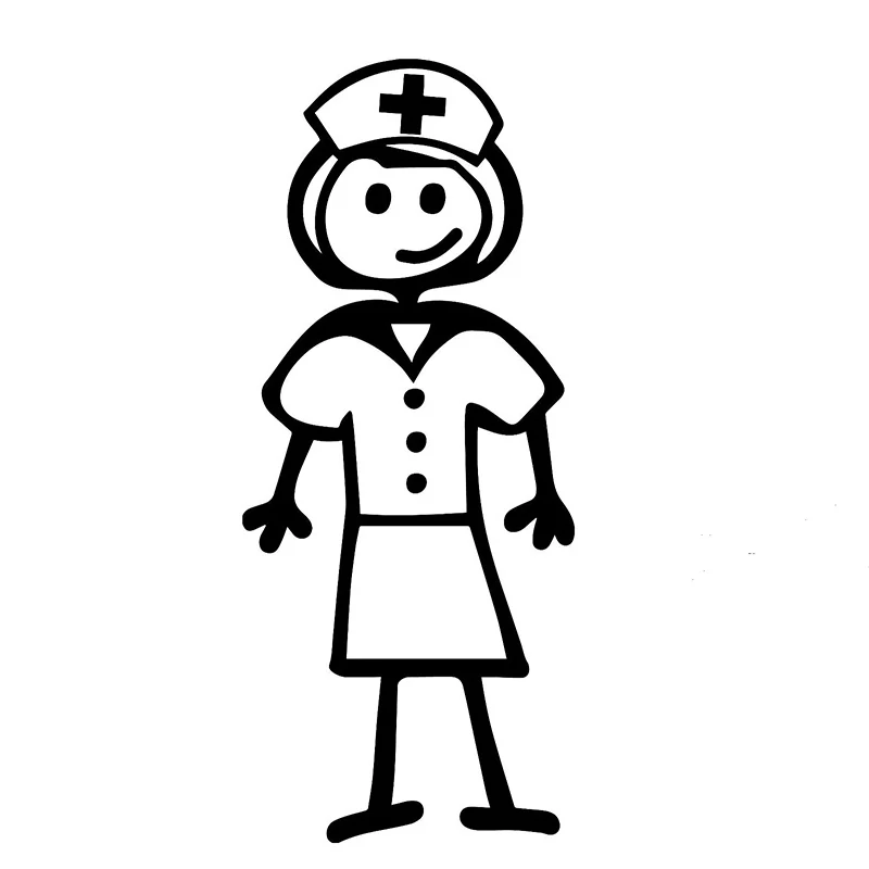 

Funny Nurse Smiling window Sticker 16x8cm