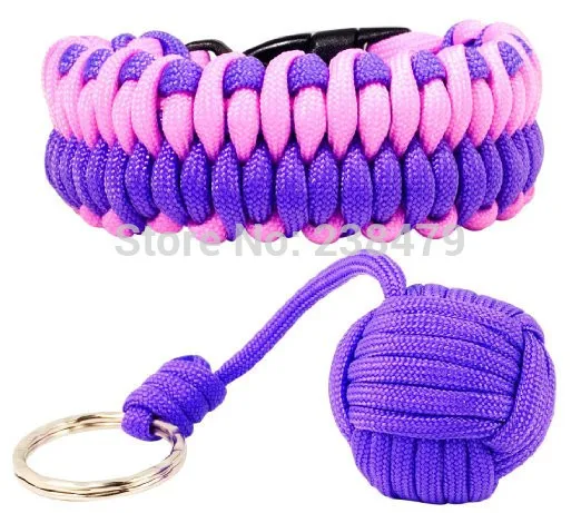 550 фунтов Paracord выживание браслет и ремешок обезьяна кулак - самооборона стальной