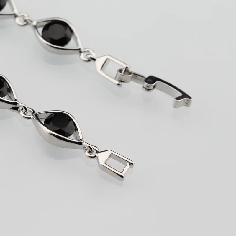 Серебряный Простой Черный циркониевый браслет модные ювелирные изделия для