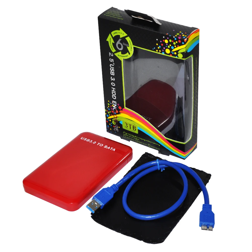 Sunvalley внешний HDD Caddy 2,5 дюйма USB 3,0 на SATA Интерфейс Скорость 6 ГБ/сек. SSD жесткий диск случае Поддержка 3 ТБ жесткий диск
