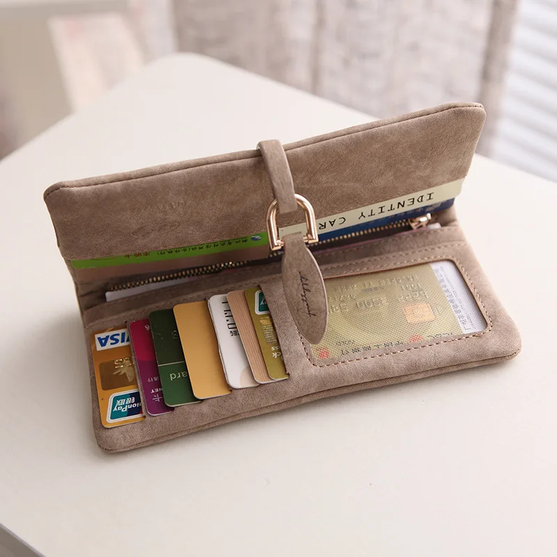 Prettyzys высококачественный Матовый кожаный длинный женский кошелек модный для