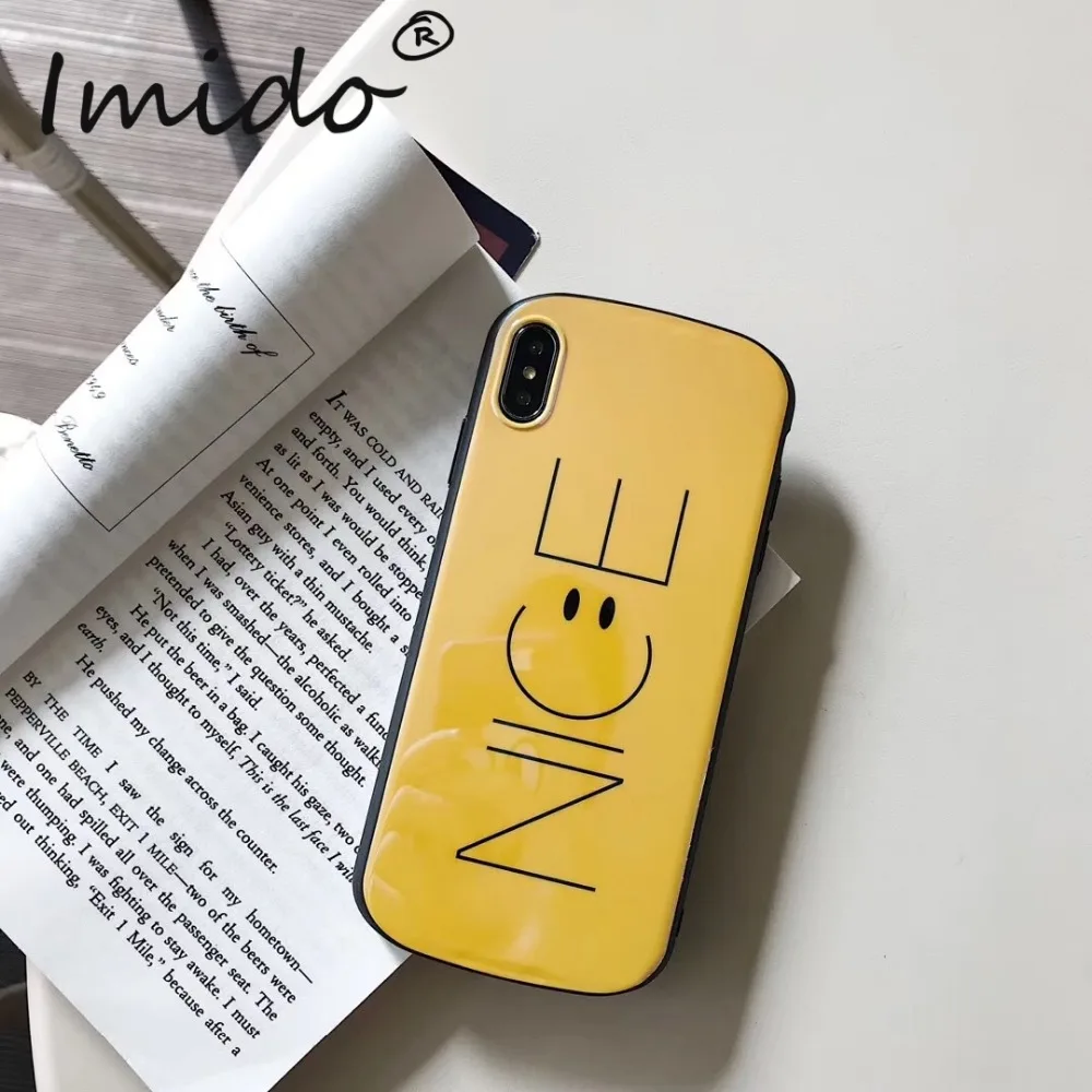 Милый Приятный с принтом смайлика чехол для телефона iPhone 6 6S 7 8 плюс мягкого