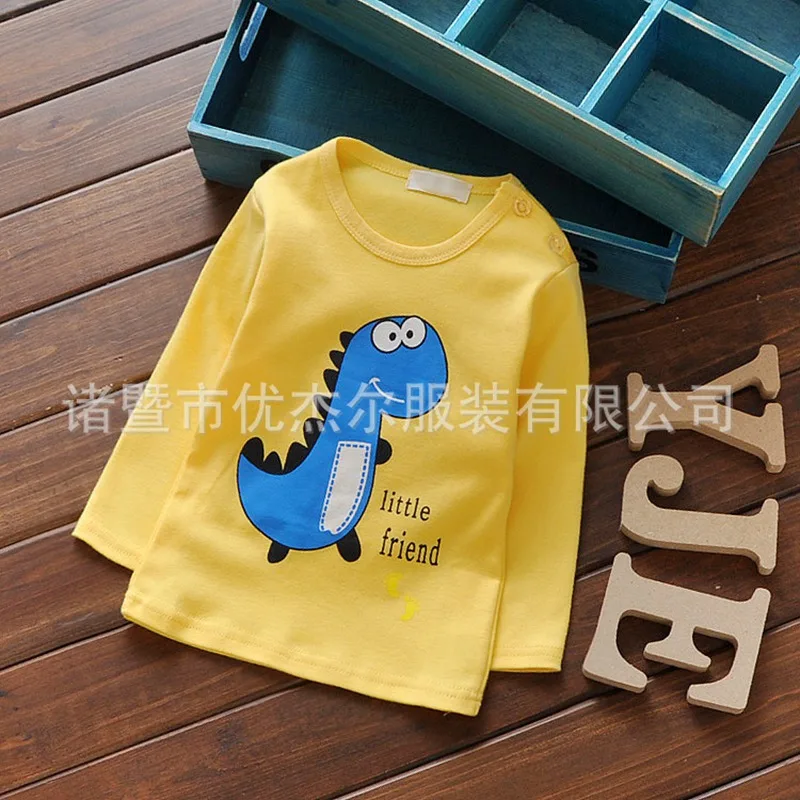 Весенне-осенняя повседневная одежда для маленьких мальчиков и девочек футболки