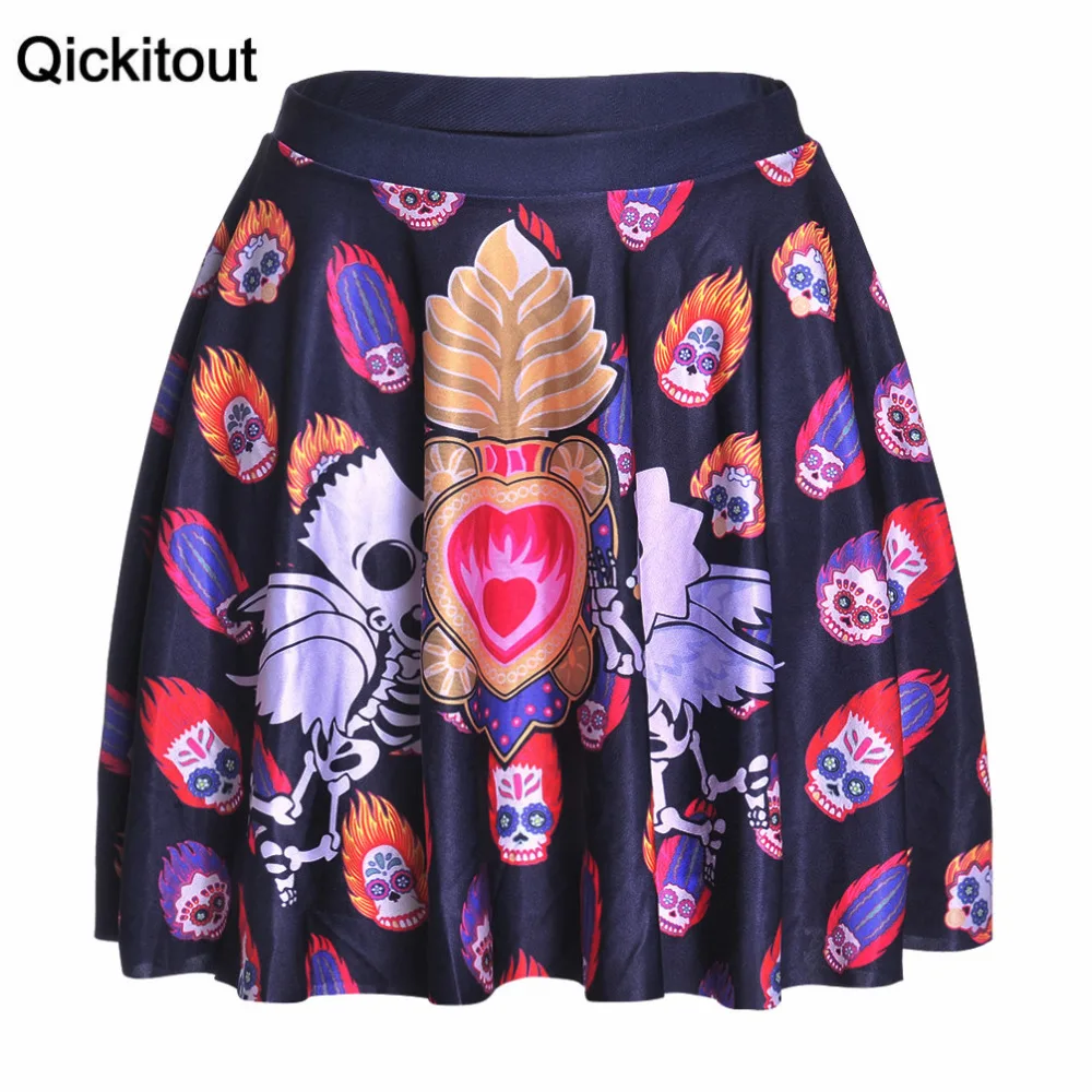 Qickitout юбки 2016 модные новые сексуальные тонкие женские Пламенные комедийные маски