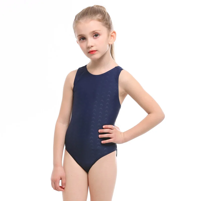 Riseado Solid Girls One Piece Swimsuit Sport Swimwear Competitive Children Bathing Suit Racer Back Swimming Suit Bodysuit