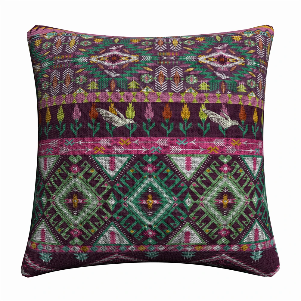 Новогодние декоративные наволочки с цветами и птицами для дивана домашний декор