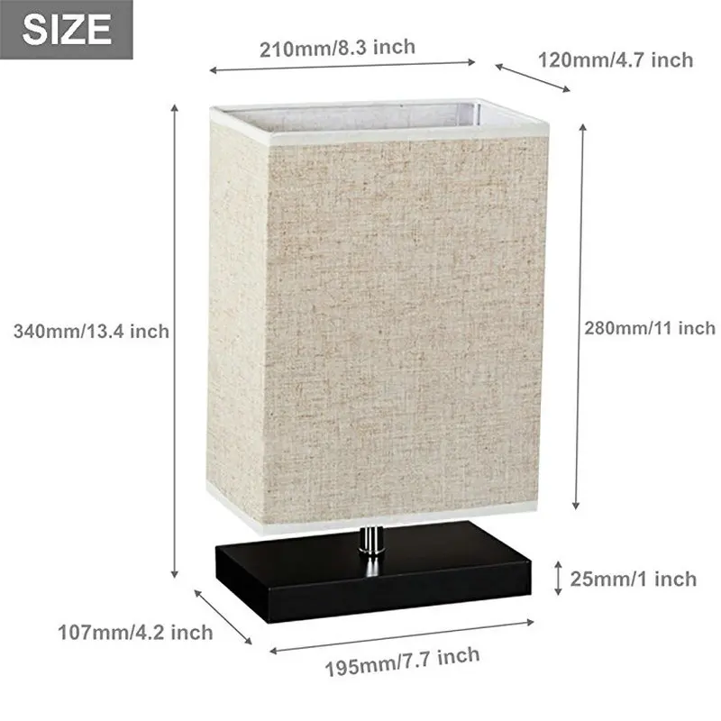 Bedroom Bedside Table Lamp Cloth Lampshade Wood Base E27 Lampholder For Living Room Decor Indoor Desk Lighting | Лампы и освещение