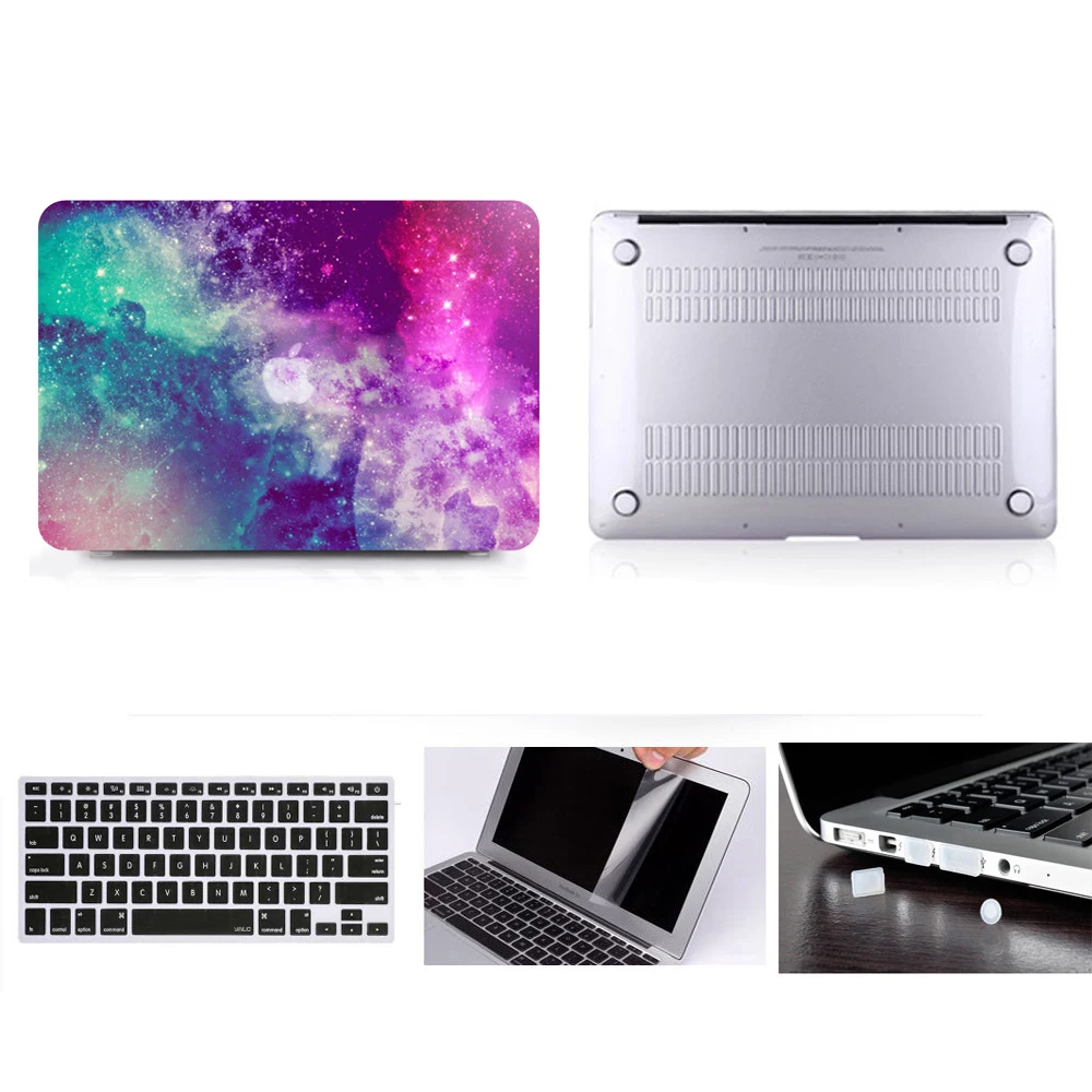 Для MacBook 11 жесткий чехол для Air Pro Reitna Touch Bar 12 13 15 + крышка клавиатуры защита экрана