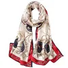 11 Beige and red Европейский и американский стиль, шелковый шарф, весна-лето, натуральный шелковый шарф, цветочный животный узор, роскошный женский Шелковый шарф - Цвет: 11 Beige and red
