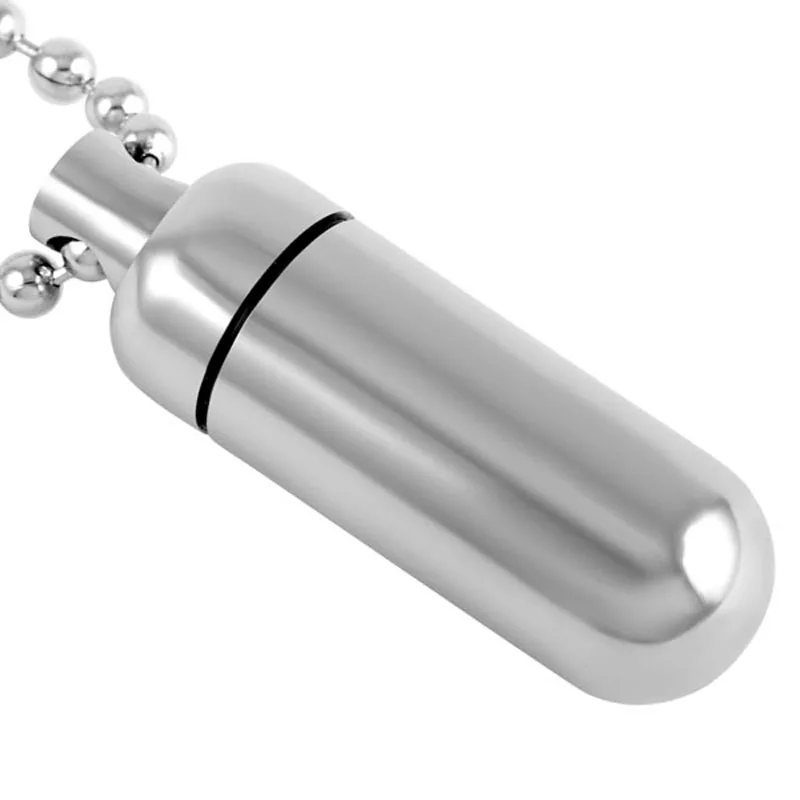 

8075 Steel/Black/Blue Capsule Locket Cremation Pendant Hold Human/Pet Funeral Ashes Keepsake Stainless Steel Vial Urn Necklace
