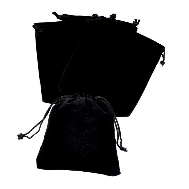 

Classic Black Velvet Drawstrings Bag Jewelry Pouches Wedding Christmas Boutique Packaging Velvet Gift Bags 9 X12 cm