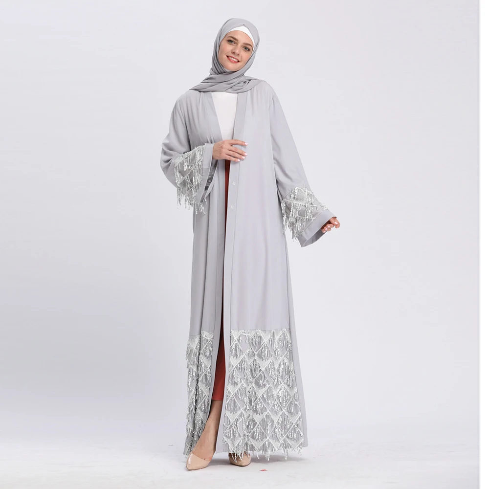 

Nida Cardigan Long Robe Gowns Abaya Dubai Sequin Muslim Maxi Dress Kaftan Caftan Islamic Abaya Clothing Abayas For Women DQS2197