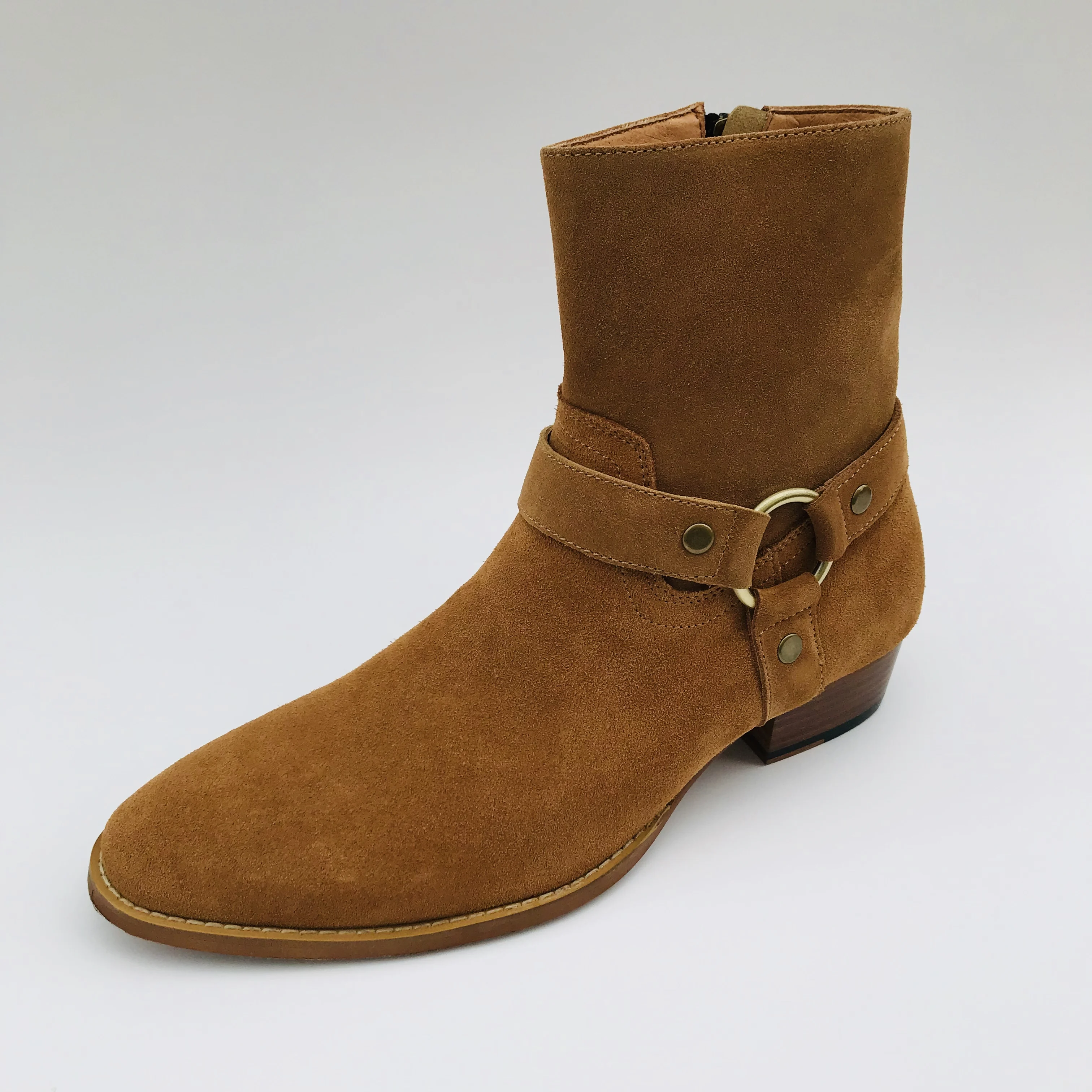 

Factory sale dropship genuine leather Jodhpurs Chelsea Boots High quality Handmade western denim Boots