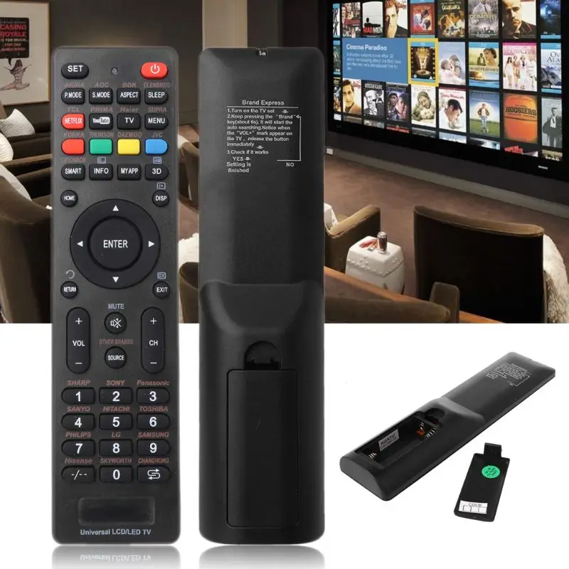 Ultra-thin LCD LED Universal Smart TV Remote Control Controller Replacement for Sony Philips LG Samsung Vizio Supra Bbk Izumi Pa |