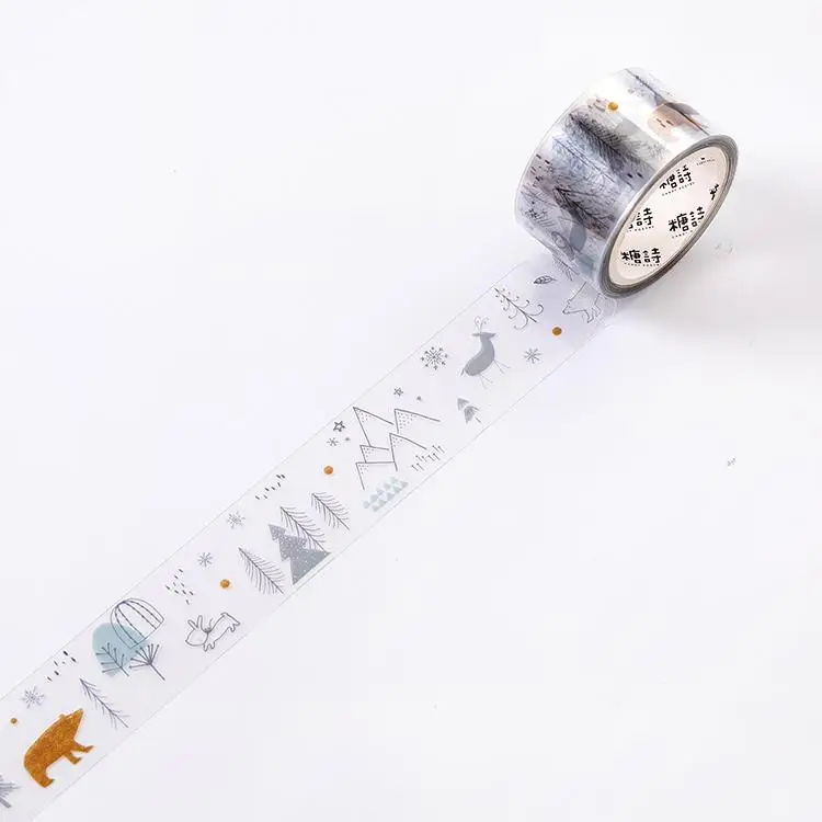 25mm Winter Forest Travel Washi Tape Sticky Paper Decorative Adhesive Masking Tape Diy Scrapbooking Sticker Label Crafts Decor - Цвет: D