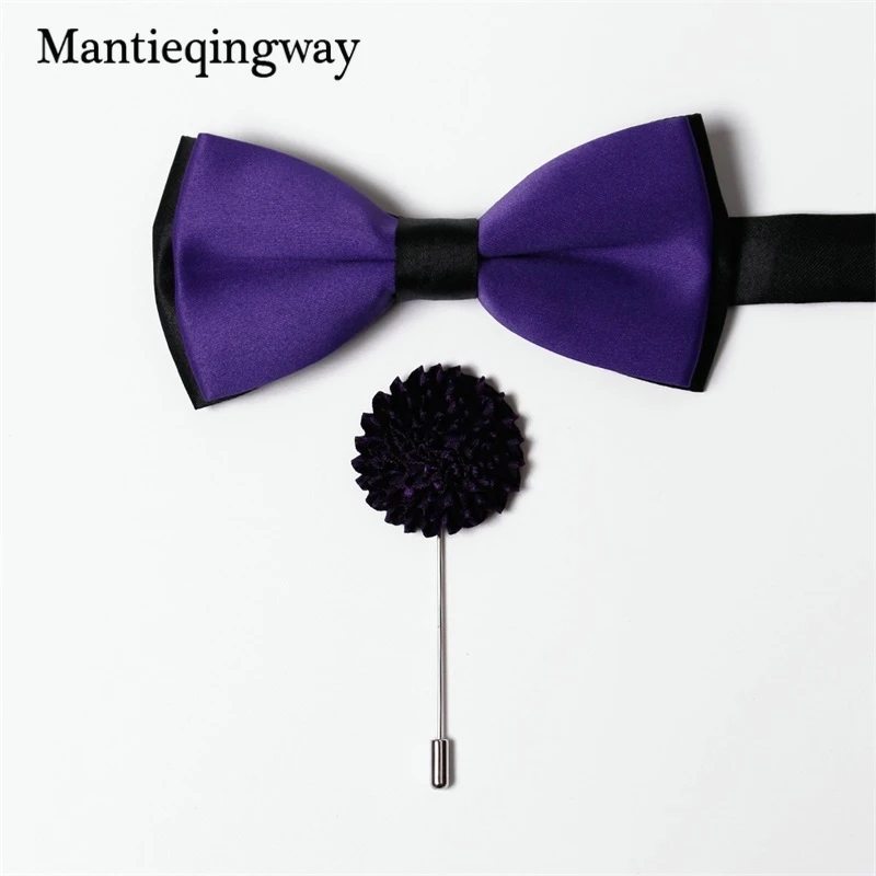 Мужской двухслойный набор с галстуком бабочкой из полиэстера и галстука бабочки