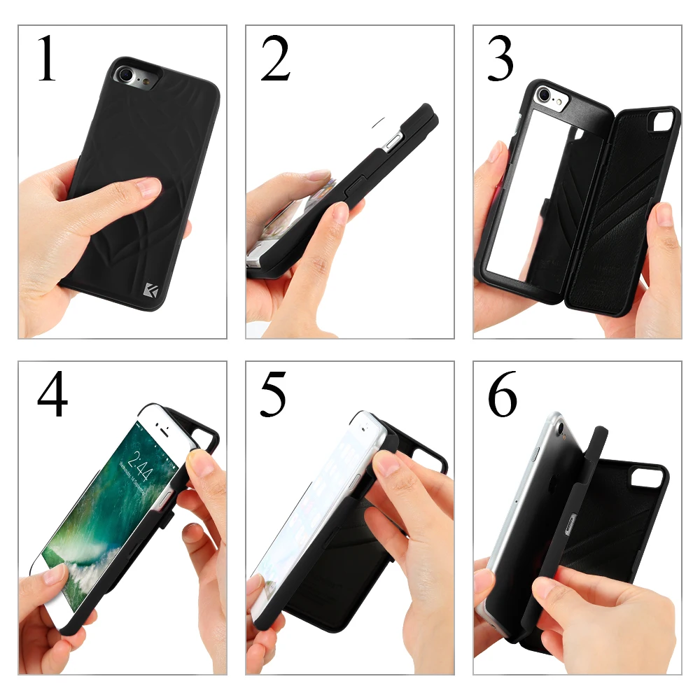 FLOVEME Зеркало чехол для iPhone X Бумажник слот карты крышка макияжа телефон чехлы Apple 10
