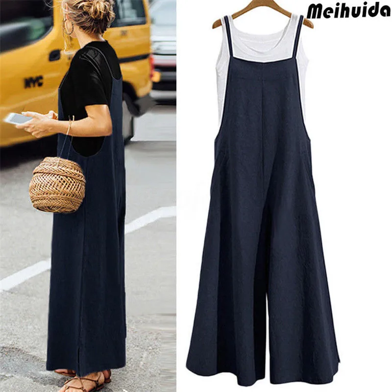 Женский комбинезон свободный с широкими штанинами | Женская одежда