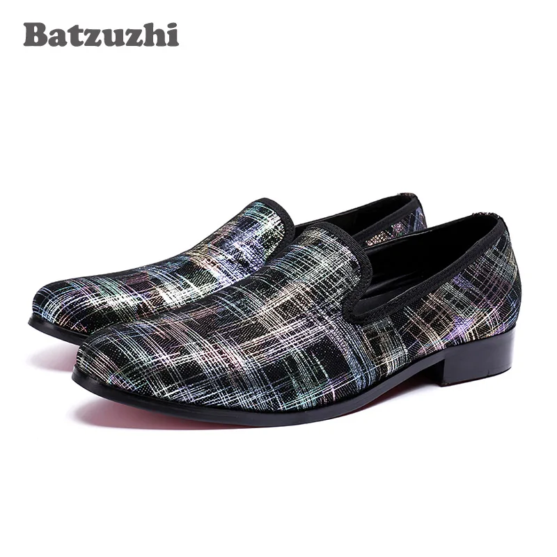 

Batzuzhi Italian Leather Men Casual Shoes Handmade Fashion Comfortable Breathable Men Shoes Flats Loafers for Business Men, US12