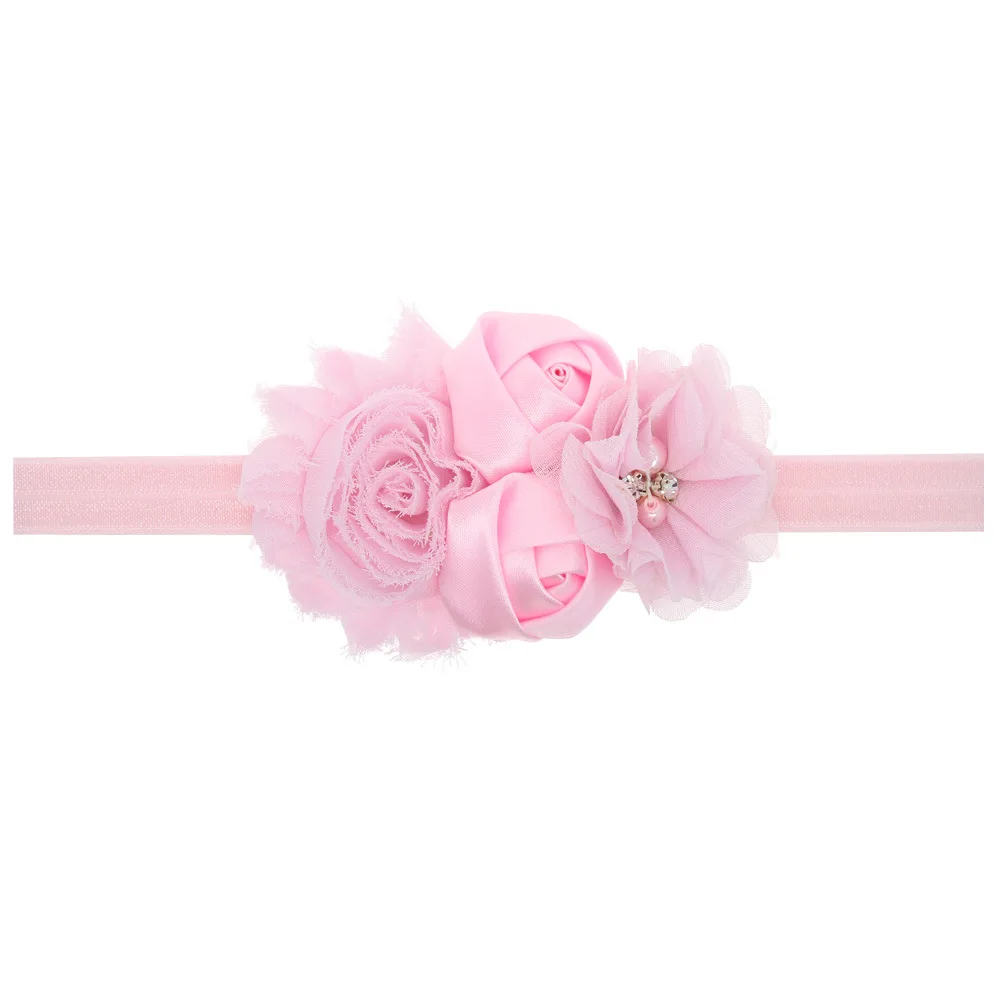 baby girl headband Infant hair flower cloth Tie bows newborn Headwear tiara headwrap Gift Toddlers bandage Ribbon crystal | Детская