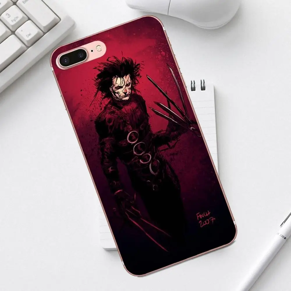 Qdowpz TPU печать для iPhone X XS Max XR 4 4S 5 5C SE 6 6S 7 8 Plus Galaxy A3 A5 J1 J3 J5 J7 2017 Lover Edward Scissorhands |