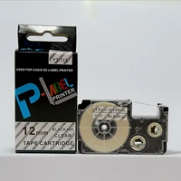 1pk compatible for xr 12x 12mm black on clear for ez label printers kl 60 kl 60sr kl c500