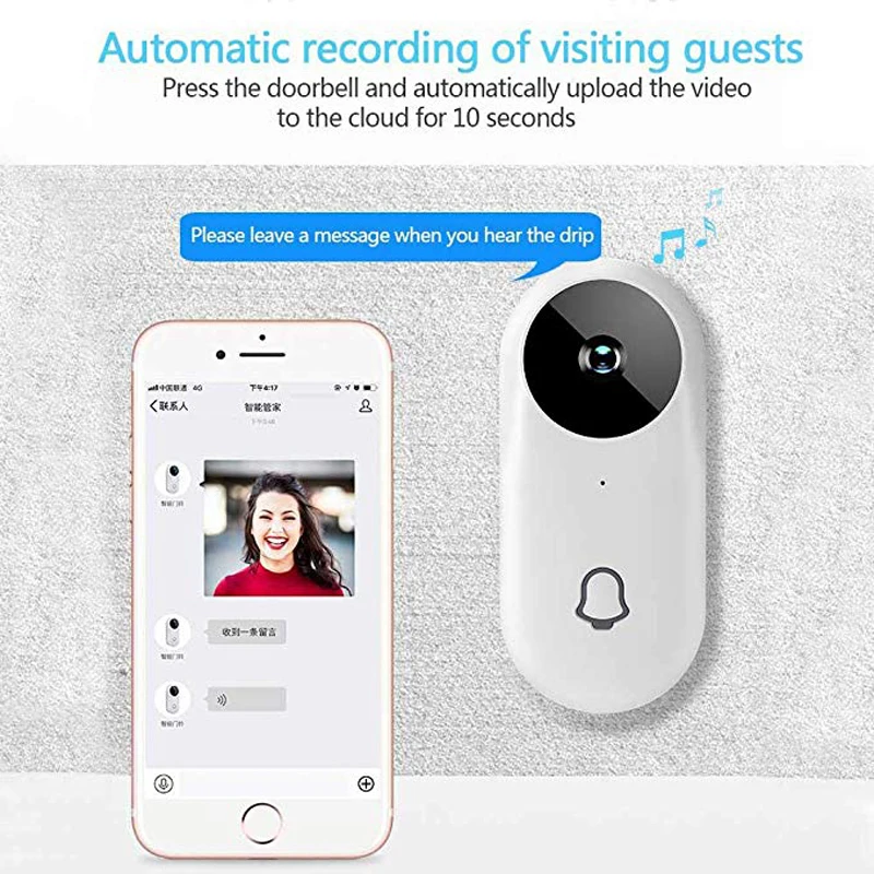 Wireless video doorbell full hd 1080P intercom home door camera mobile phone real-time smart monitoring | Безопасность и защита