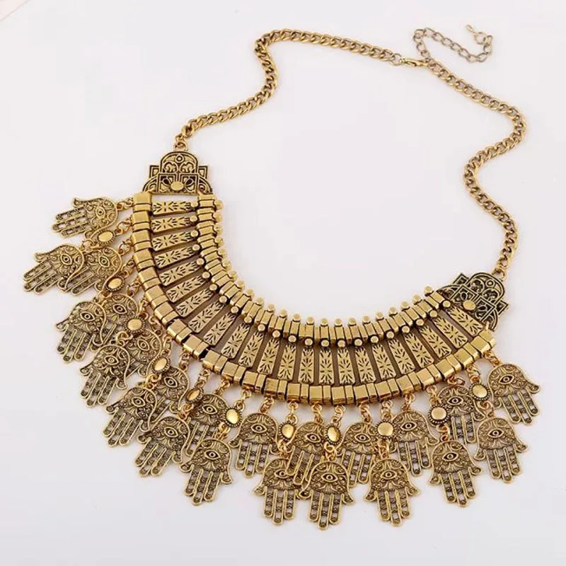 Богемный подарок на удачу сглаза Фатима ручная кисточка нагрудник массивное