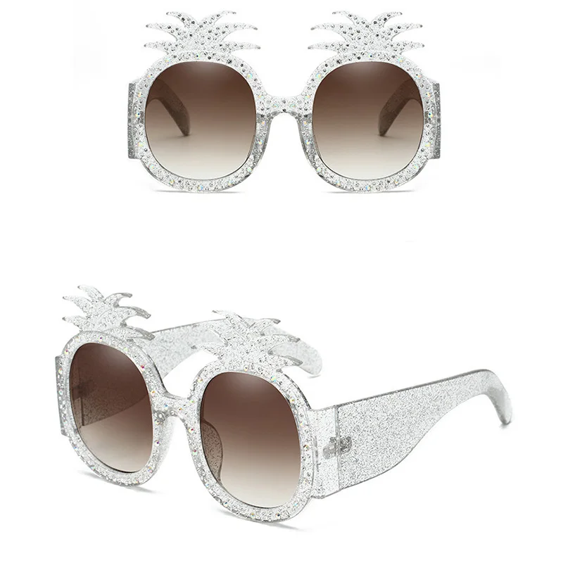 Винтажные Круглые Солнцезащитные очки с ананасом для женщин фирменный дизайн