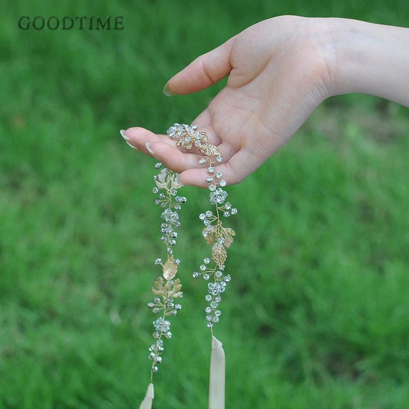 Аксессуары для свадебного платья пояс с аппликацией и золотыми листьями