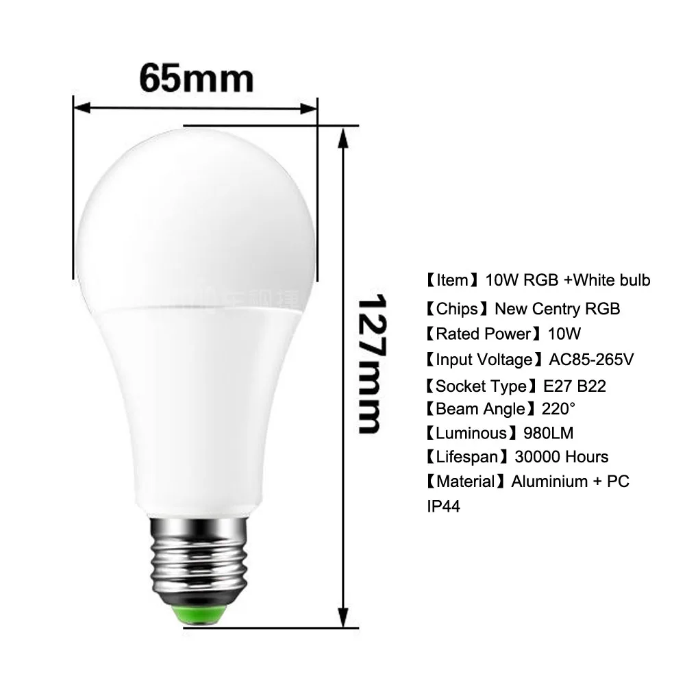 E27 LED Color Changing Magic Bulb 10W 110V 120 220V RGB Smart IR Remote Control Light Multicolor Dimmable Memory Home Lamp | Лампы и