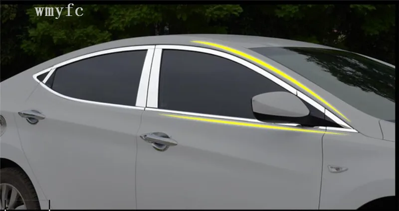Стайлинг автомобиля наклейка на окно из нержавеющей стали для HYUNDAI ELANTRA MD 2012 2015