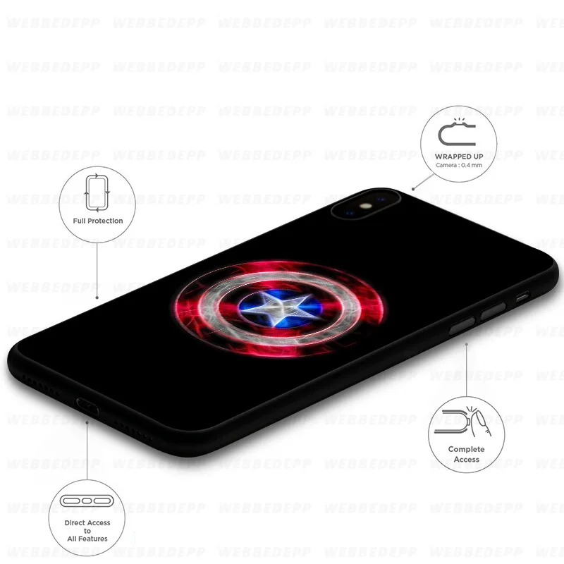 WEBBEDEPP Captain America Caps мягкий чехол для Xiaomi Mi 9T 9 8 SE 6 A1 A2 A3 Lite MiA1 MiA2 MiA3 F1 MAX 3 Mi8 CC9E CC9 |