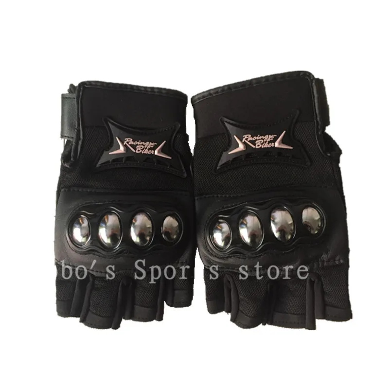 Летние Мотоциклетные Перчатки из нержавеющей стали перчатки с полупальцами