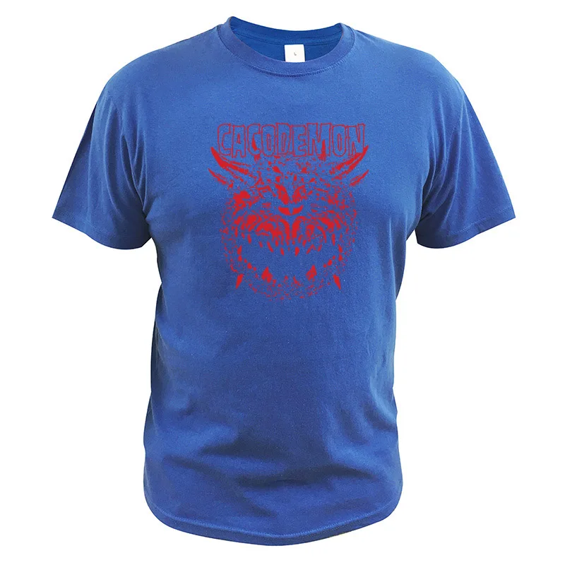 Doom футболка Cacodemon хлопок hispeer ЕС размер высокое качество комфорта Camisetas игра фильм футболка - Цвет: Синий