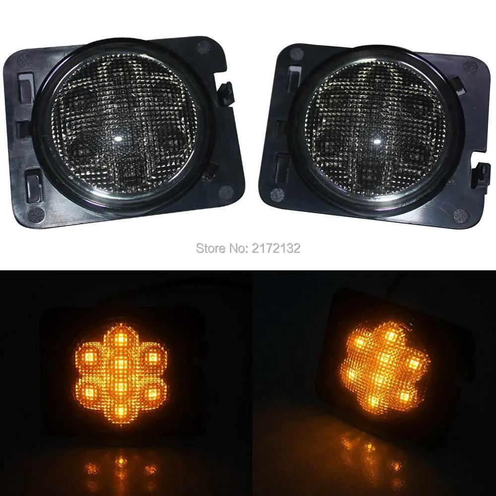 Promotion ! 2Pcs Led side marker light amber turn signal lamp modification warning for Jeep Wrangler | Автомобили и мотоциклы