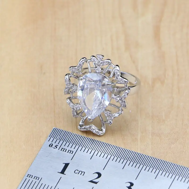 Ювелирные наборы для невесты из натурального серебра 925 пробы украшение белого