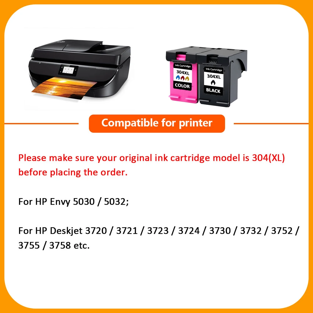 Hisaint 1 шт. цветной чернильный картридж 304 304xl N9K08AE N9K07AE для принтера HP Deskjet 3700 3720 3730 3732