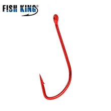 FISH KING-anzuelo de pesca con púas, aparejo de pesca con mosca, de acero al carbono, doblado, AD Sharp, anillado, 50 Uds.