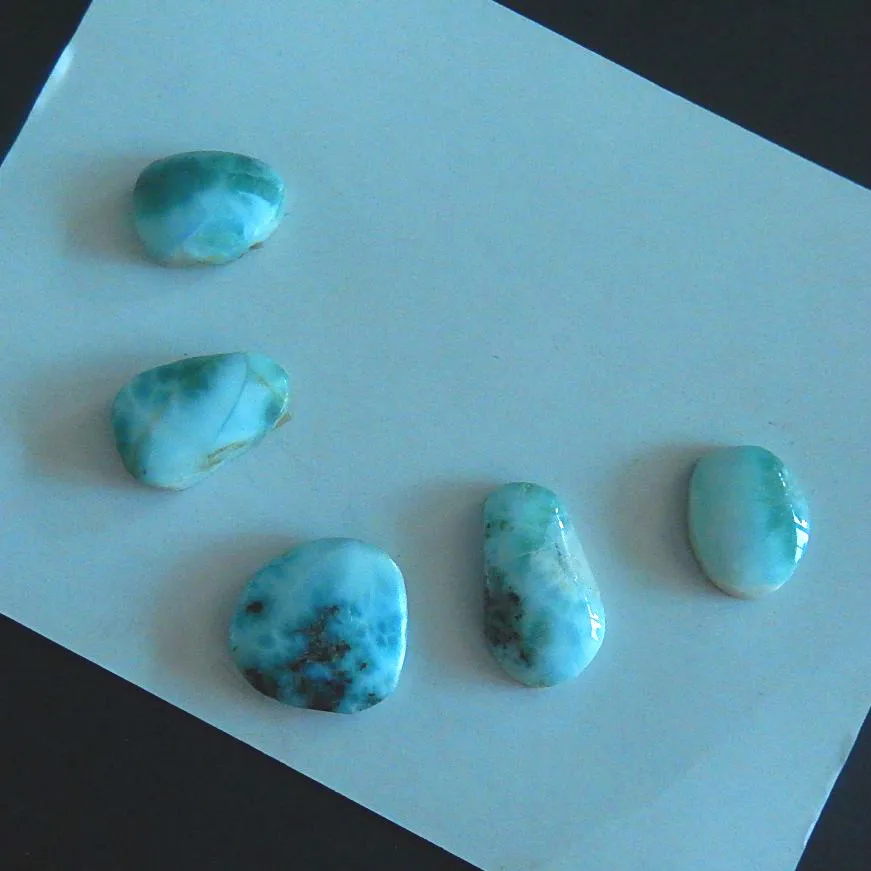 5 шт. бусин из натуральных кабошонов Larimar 16x16x5/14x11x5 мм 10 37 г | Украшения и аксессуары