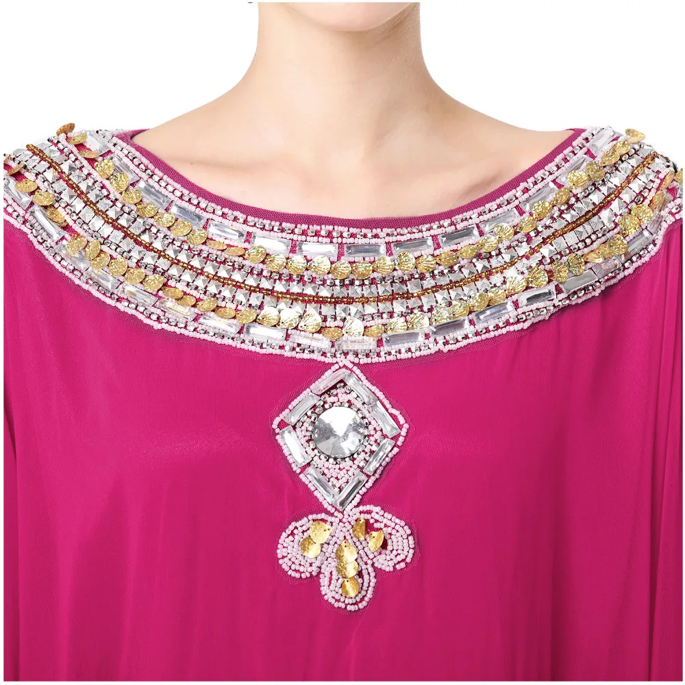 Модное мусульманское длинное платье abaya роскошное шифоновое с вышивкой женская