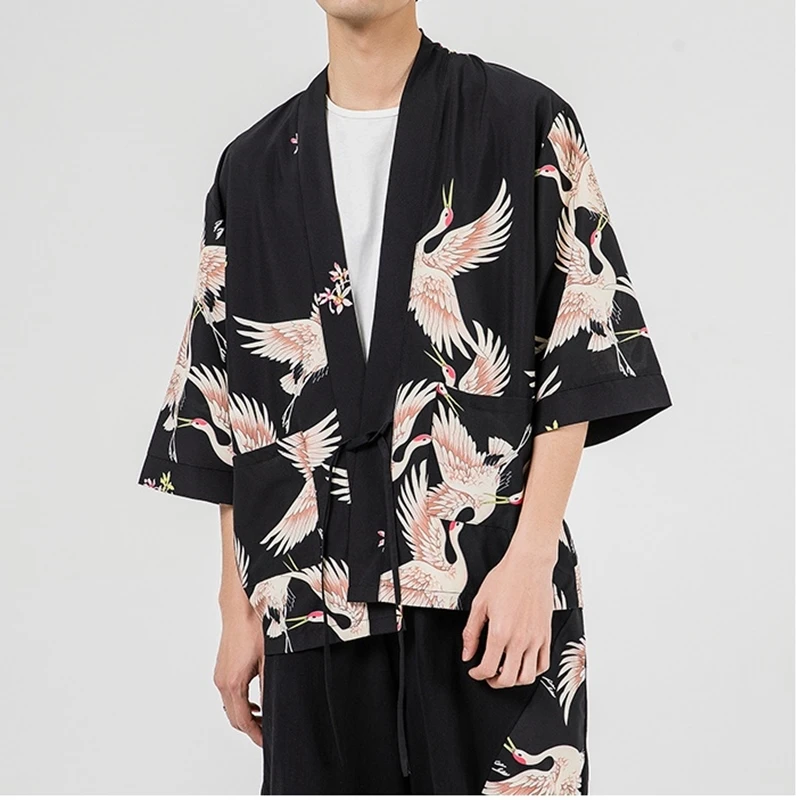 Японские кимоно кардиган для мужчин haori yukata мужской самурайский костюм одежда