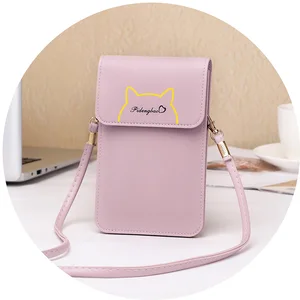 2019 New Korean version Fashion Small Crossbody Bag Cell Phone Purse Wallet with Credit Card Slots for Women( Six colors)