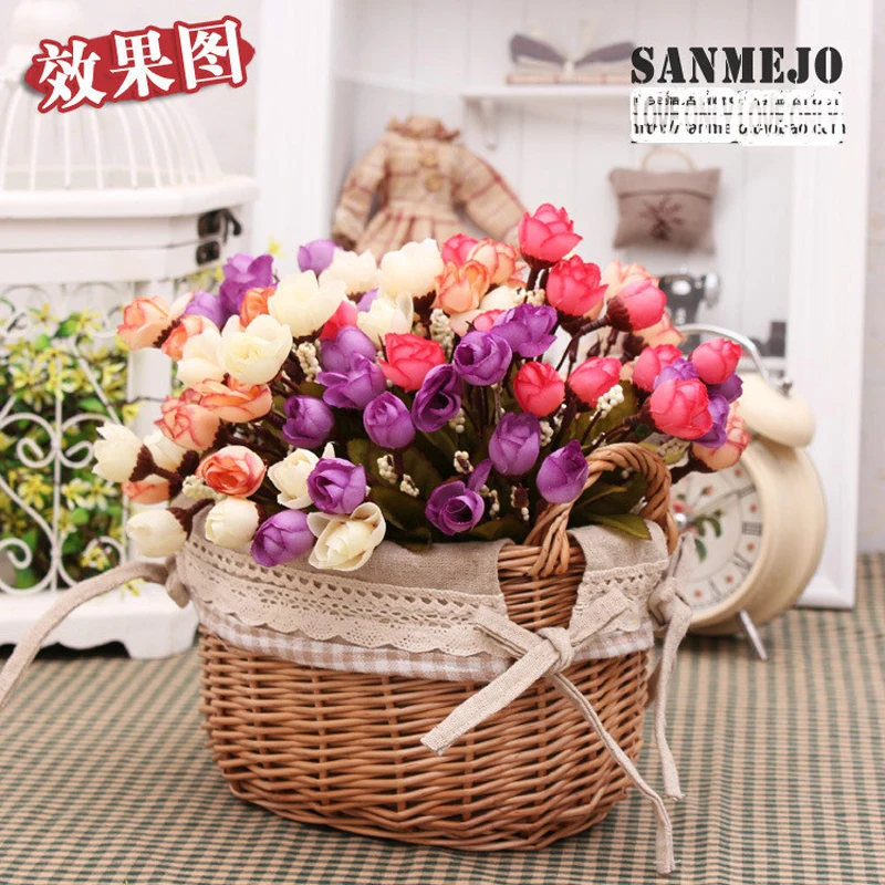 Миниатюрные розы искусственные цветы разные цвета для спальни кабинета