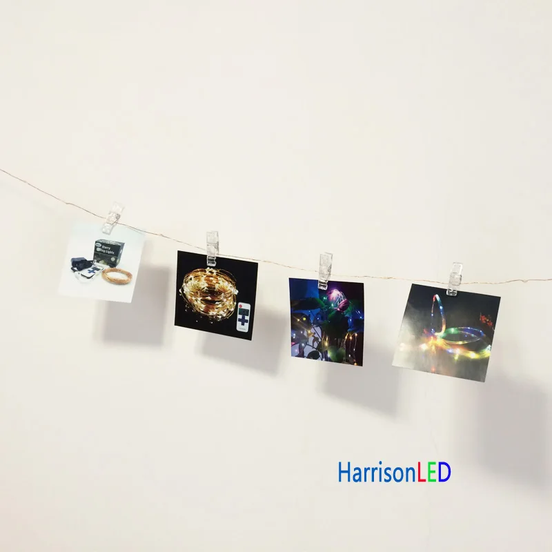 HarrisonTek 33ft100 светодиодный Сказочный светильник s Медь провод фото висит клипы