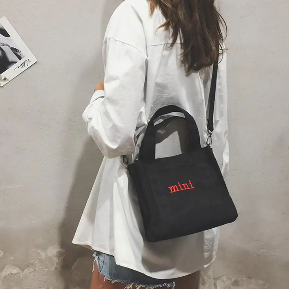 Корейская Модная стильная маленькая Холщовая Сумка через плечо сумка тоут мини