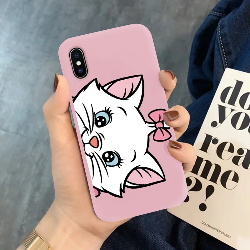 Милое розовое платье с принтом "кошечка Мари" для samsung S10e чехол A70 A50 S7 край S8 S9 плюс J4 J6 A6 Note 8 9 силиконовый чехол для samsung A7 A9