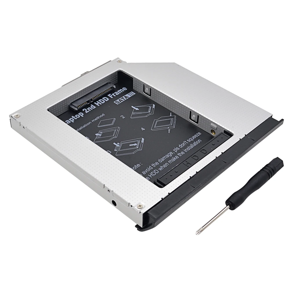 TISHRIC 2nd 2,5 HDD DVD SSD жесткий диск HDD Caddy SATA 12,7 мм для hp Probook 6360B 6435B адаптер CD-ROM оптического устройства Корпус чехол